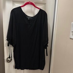 Lane Bryant Black Flutter Sleeve Blouse